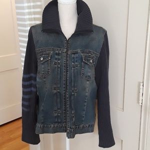 Zip up Jean and knit sweater